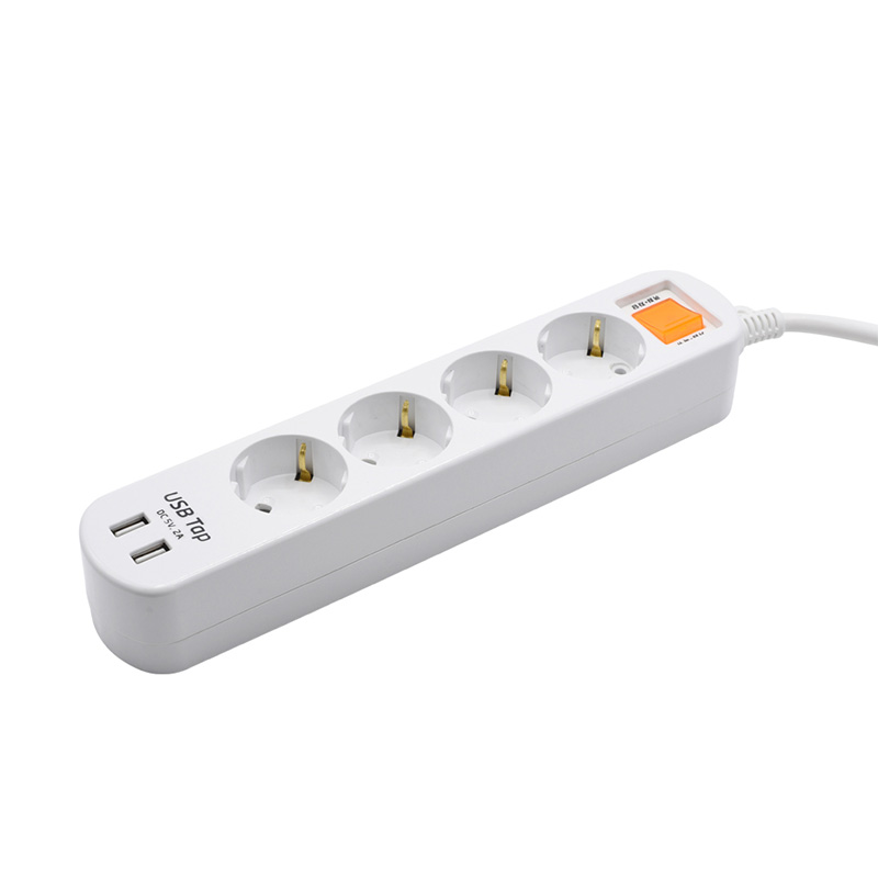 ประหยัด 4 ช่องทางของสหภาพยุโรปซ็อกเก็ตมาตรฐานพร้อมพอร์ต USB 2 พอร์ตและสวิตช์ป้องกันการโอเวอร์โหลด 1 ตัว ประหยัด 4 ช่องทางของสหภาพยุโรปซ็อกเก็ตมาตรฐานพร้อมพอร์ต USB 2 พอร์ตและสวิตช์ป้องกันการโอเวอร์โหลด 1 ตัว