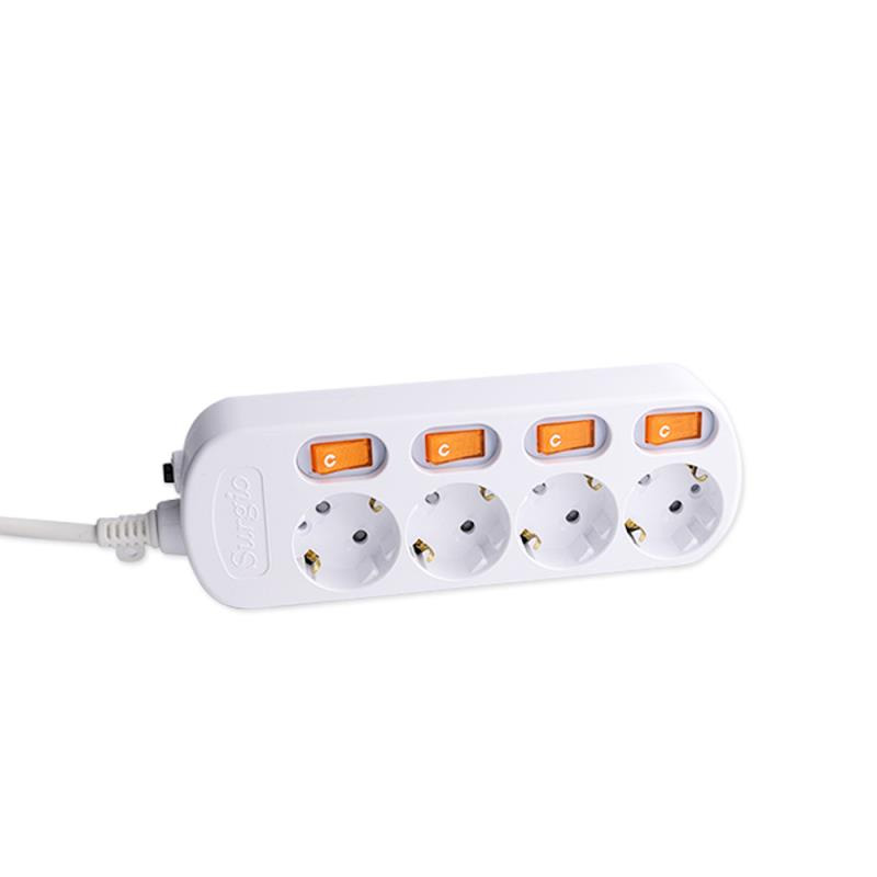 220V-250V 4 ช่องทางของสหภาพยุโรปซ็อกเก็ตมาตรฐานพร้อมสวิตช์อิสระ 220V-250V 4 ช่องทางของสหภาพยุโรปซ็อกเก็ตมาตรฐานพร้อมสวิตช์อิสระ